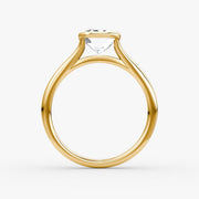 Emerald Cut - Bezel Ring - 18 K Gold